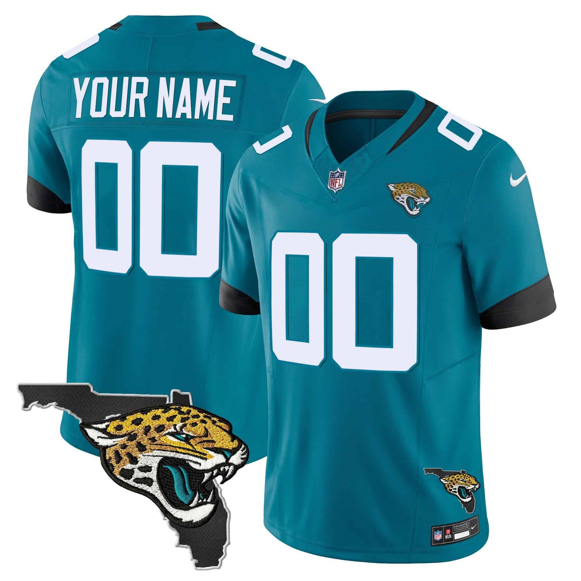 Men Jacksonville Jaguars Green 2024 Nike Florida Patch Vapor Custom NFL Jersey style 1